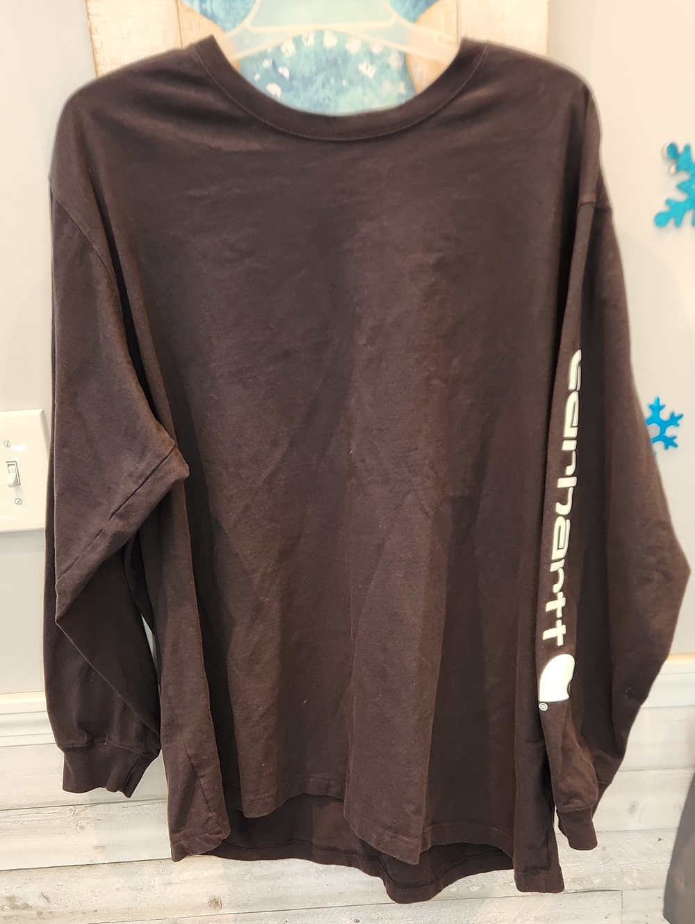 EUC Carhartt Loose Fit Men’s Crewneck Long-Sleeve Shirt - Sleeve Logo SZ 2XL